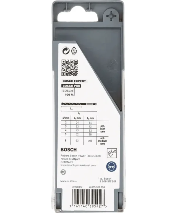 Set svrdla za metal Bosch PRO Metal HSS-G 5-dijelni s pakiranjem.