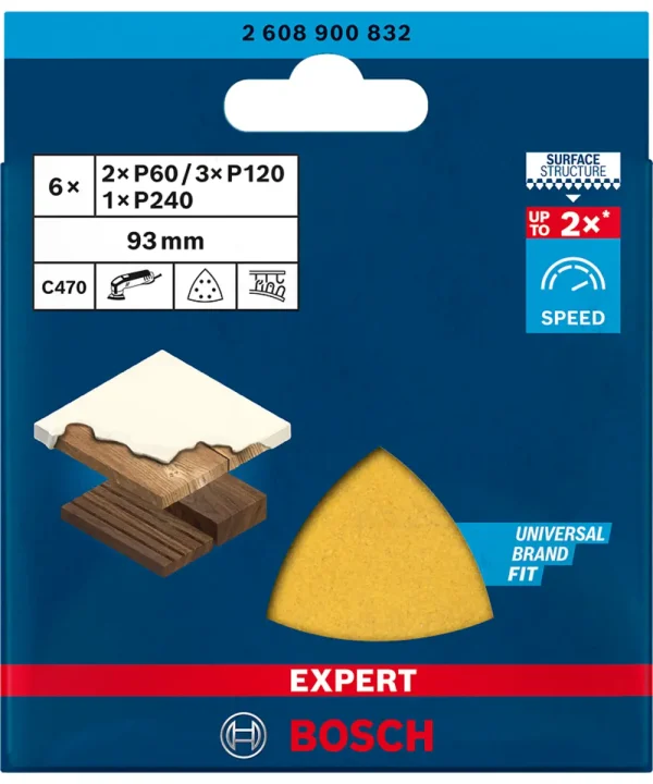 BOSCH 6-dijelni set brusnog papira za višenamjenski alat EXPERT C470 93 mm