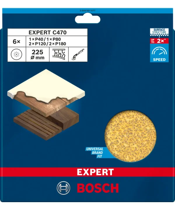 BOSCH 6-dijelni set brusnog papira za žirafu EXPERT C470 225 mm