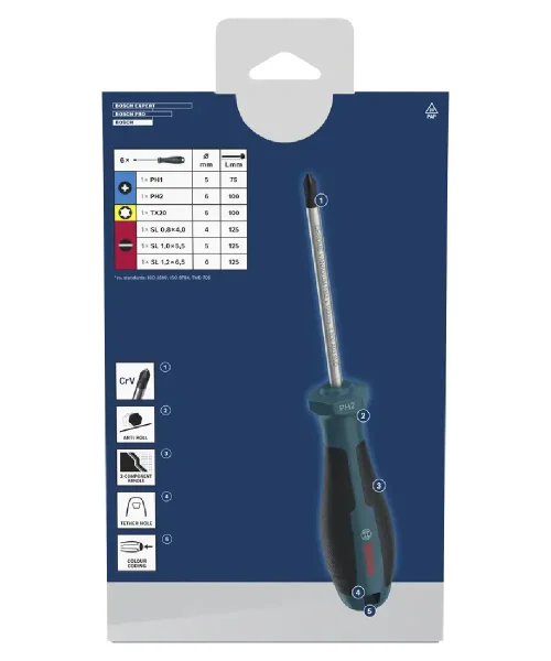 BOSCH 6-dijelni set odvijača PH, TX i SL