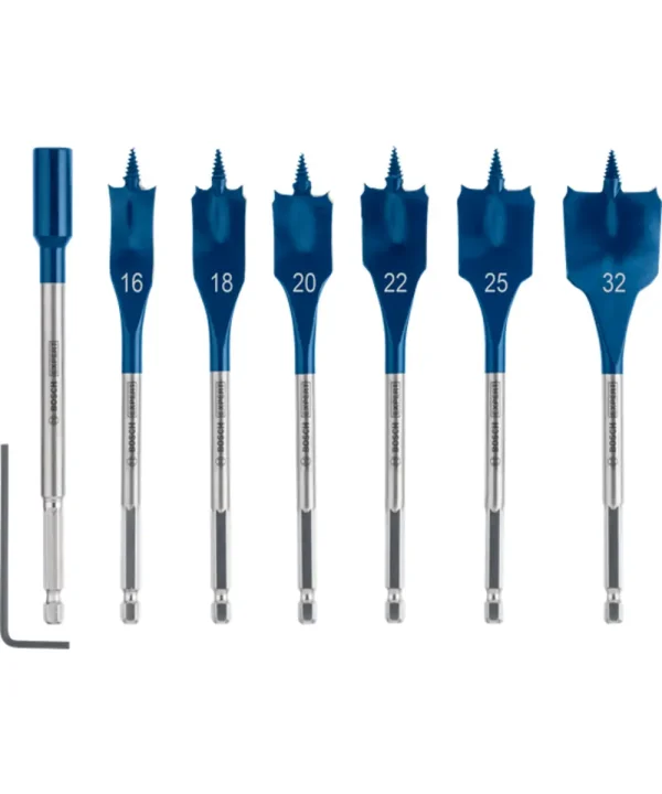 Set plosnatih svrdala EXPERT Self Cut Speed 16-32 mm s produžetkom Bosch.