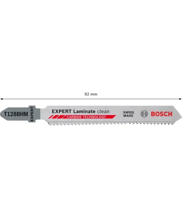 Pila za laminat Expert Bosch 92 mm sa tvrdim zubom i oznakom CARBIDE TECHNOLOGY.
