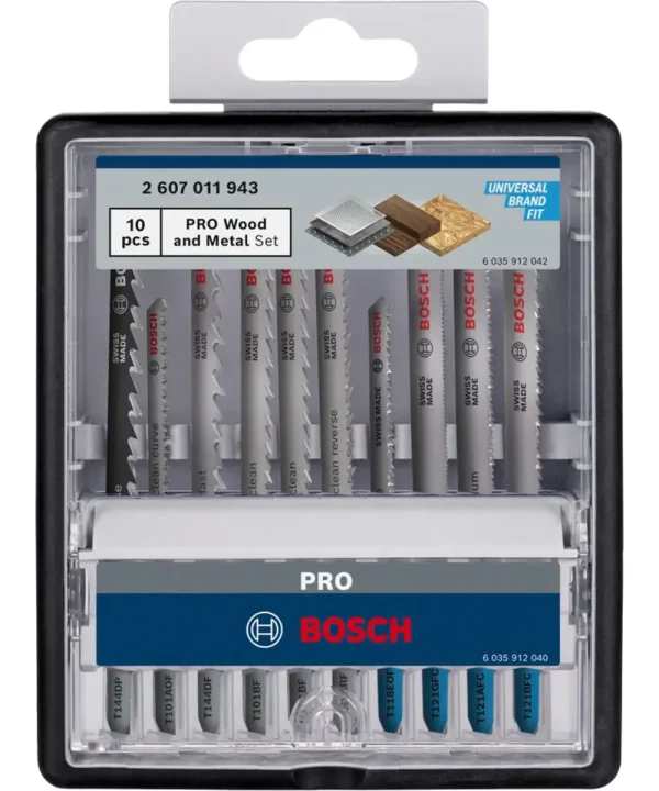 Set od 10 cikcak listova za ubodnu pilu Bosch PRO Wood & Metal.