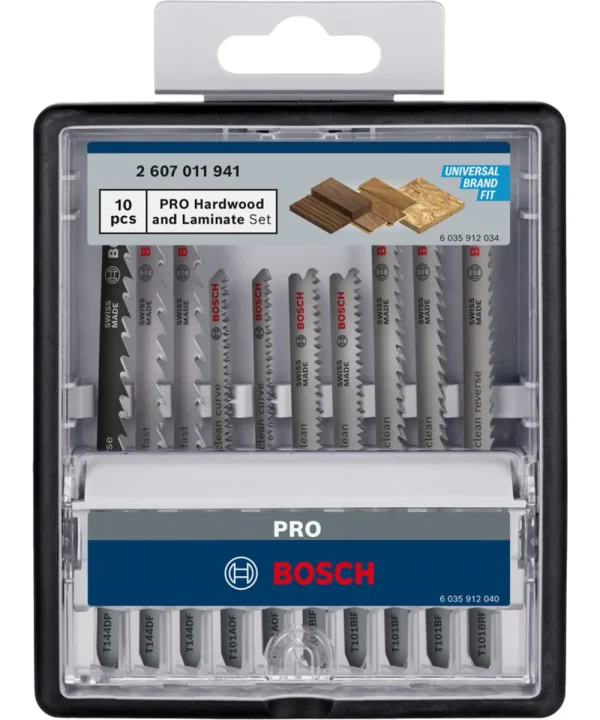 Set listova Bosch PRO 10 komada za ubodnu pilu tvrdo drvo i laminat.