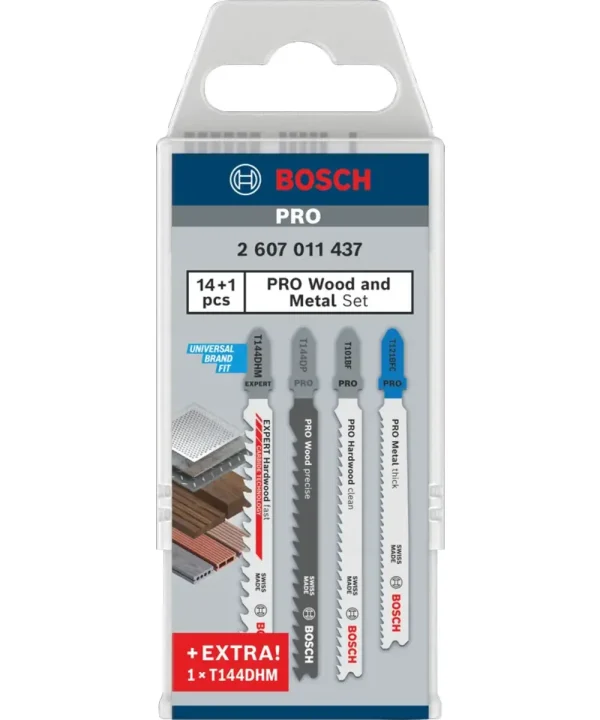 Bosch Pro set listova za ubodnu pilu drvo i metal 14+1 kom.