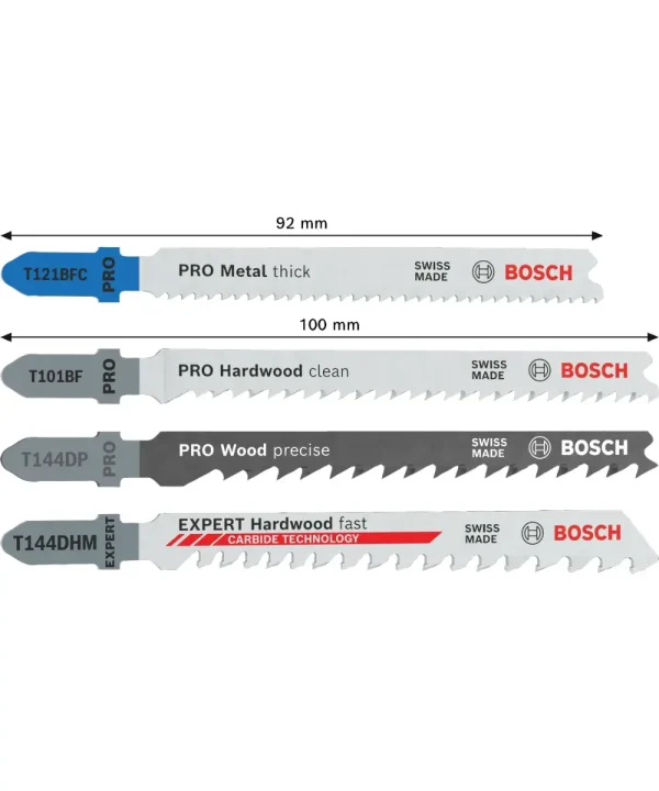 Bosch PRO set listova za ubodnu pilu za drvo i metal T144DHM 92-100 mm, precizno rezanje.