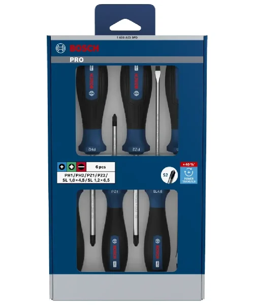 BOSCH PRO 6-dijelni set odvijača PH, PZ i SL