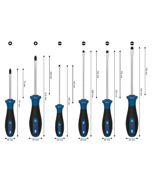 BOSCH PRO 6-dijelni set odvijača PH i SL