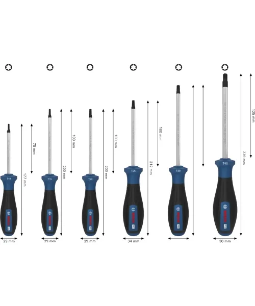 BOSCH PRO 6-dijelni set odvijača TX10-TX40