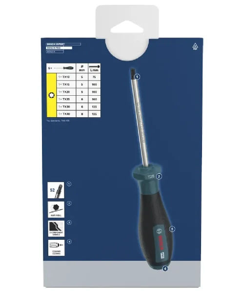 BOSCH PRO 6-dijelni set odvijača TX10-TX40