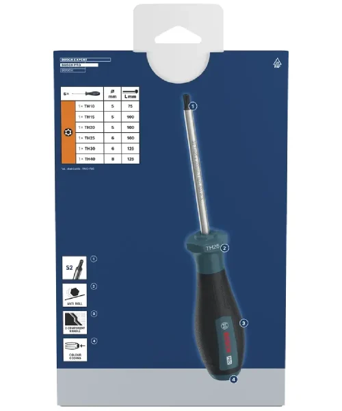 BOSCH PRO 6-dijelni set odvijača sigurnosni TX10-TX40