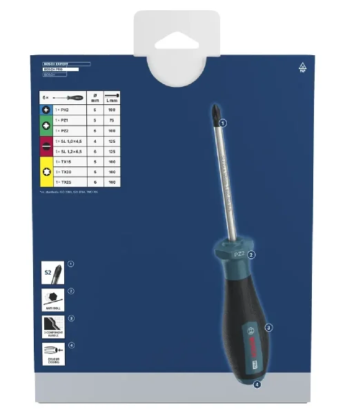 BOSCH PRO 8-dijelni set odvijača PH, PZ, SL i TX