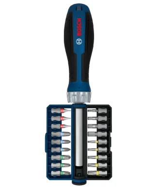 Bosch PRO odvijač s 18 raznih bitova za različite zadatke.