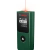 Bosch PLM30-21 digitalni laserski daljinomjer s crnim zaslonom i crvenim laserskim zrakom.