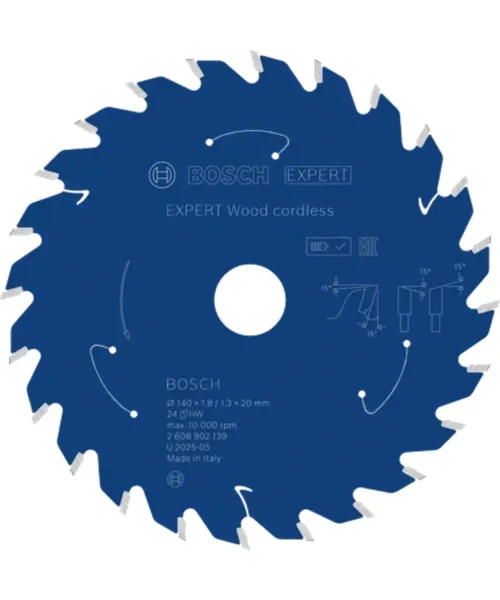 Kružna pila Bosch Expert za drvo s 24 zuba i promjerom 190 mm.