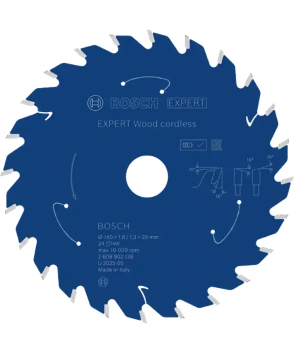 Kružna pila Bosch Expert za drvo s 24 zuba i promjerom 190 mm.