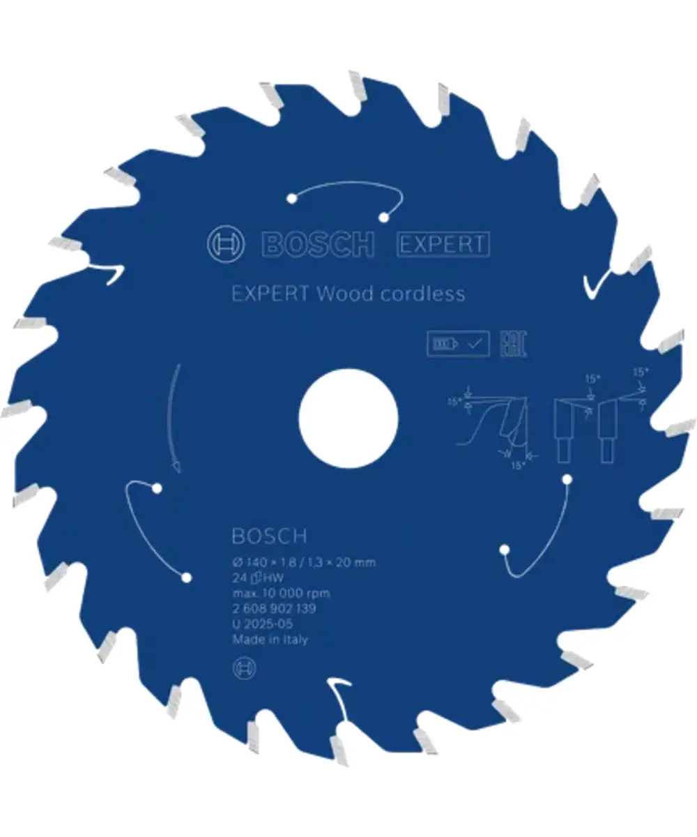 Kružna pila Bosch Expert za drvo s 24 zuba i promjerom 190 mm.