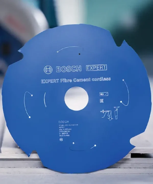 Kružna pila Bosch Expert za vlaknocementne ploče, plava boja, rezni disk.