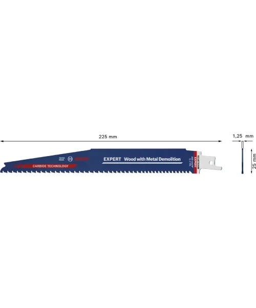 BOSCH list za sabljastu pilu EXPERT S1167XHM Wood with Metal Demolition 225 mm, 3 kom