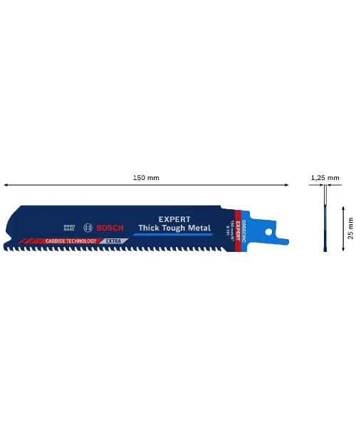 BOSCH list za sabljastu pilu EXPERT Thick Tough Metal S955CHC, 150 mm