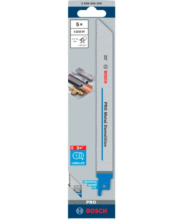 Bosch S1025VF sabljasta pila za metal, 5× keramički zupci, 200 mm, 3 kom.