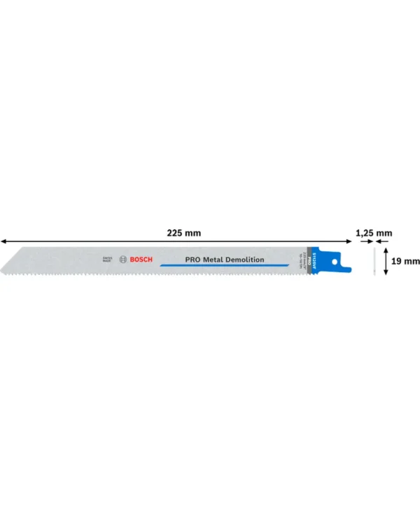 Bosch Pro Metal Demolition list za rezanje sa oznakom 225 mm i 1,25 mm debljine zuba.