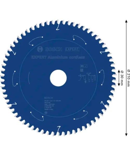 Bosch Expert aluminijska kružna pila za aluminij 210 mm, 66 zuba, prikazana na slici.