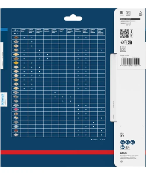 BOSCH list za stolnu kružnu pilu za aluminij EXPERT Aluminium, 210 x 30 mm, 66 zuba, prikazan na pakiranju.