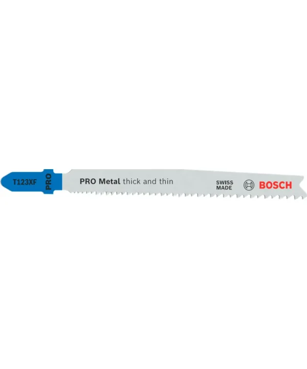 PRO Metal logotip s pilom Bosch i opisom T123XF PRO.