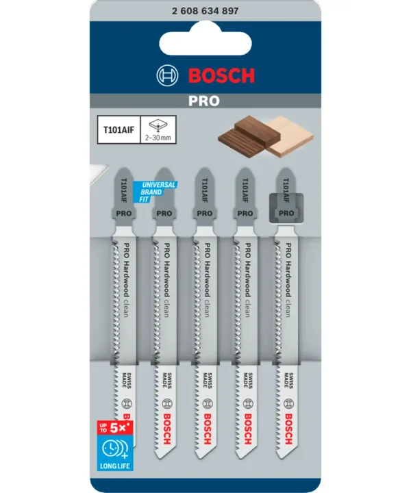 Bosch PRO T101AIF set pila za drvo s različitim zubima i rezovima.