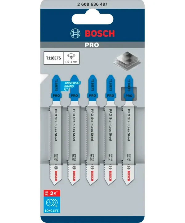 UBODNA PILA T118EFS za inox 1,5-4 mm, Bosch PRO serija s 5 komada.