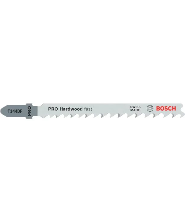 T144DF PRO Hardwood brzo sa Bosch logo i zupčasti dio pila.