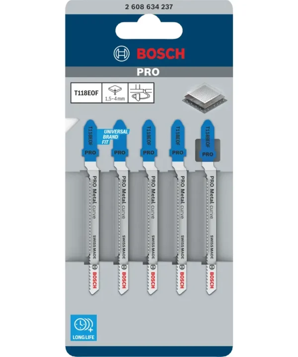 Bosch T118EOF set ubodnih pila za zavojite rezove u limu 5 kom.