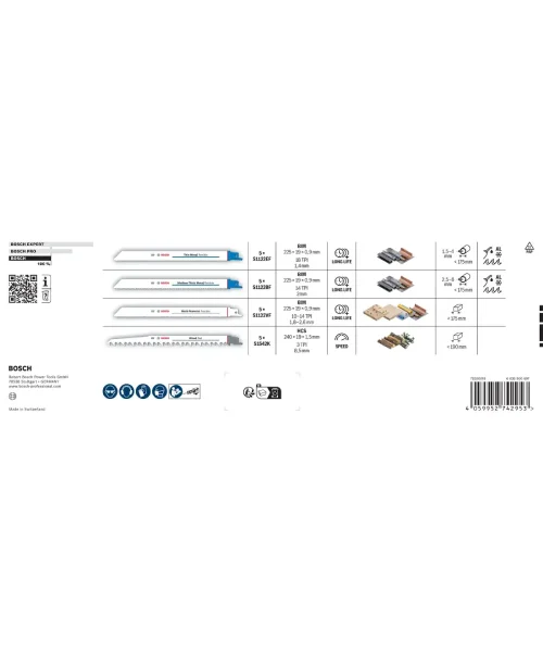 BOSCH 20-dijelni set listova za sabljastu pilu za metal i drvo, Top for Wood